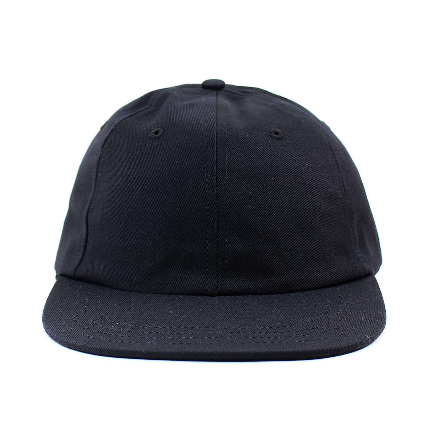 

Made in USA Cooperstown Ball Cap, Cotton Solid Strapback Cap (Black)