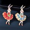 Emaille-Brosche Funkelnde Strasssteine Eingelegt Tanzender Hase Design-Pin Märchen-inspirierter Schmuck Anzüge Pullover Mäntel Accessoires