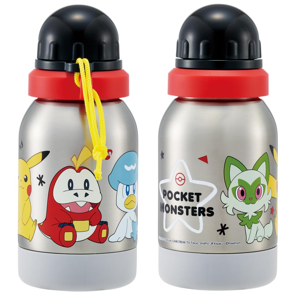 Skater 380ml Stainless Steel Water Single Room Healthy 23N - Bottle, Layer, Temperature, Drink, Pokémon Design, SSSC4-A
