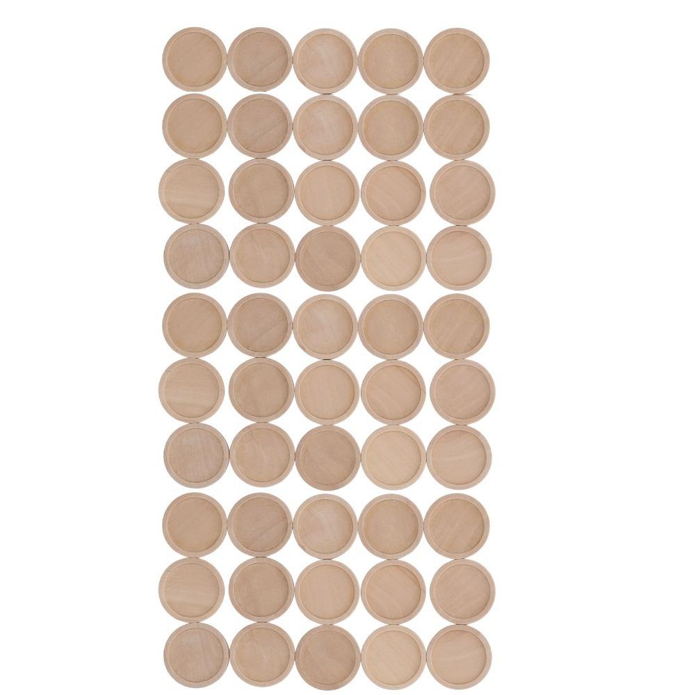 50pcs Wood Bezel Pendant Trays Round Jewelry Making Supplies Pendant Base Tray  Photo Jewelry