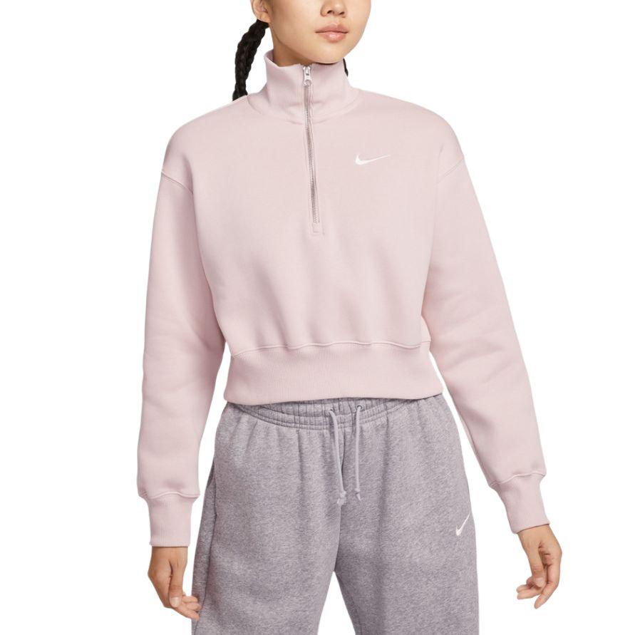 New Nike PHNX FLC QZ CROP Sweatshirt Women's DQ5768-667