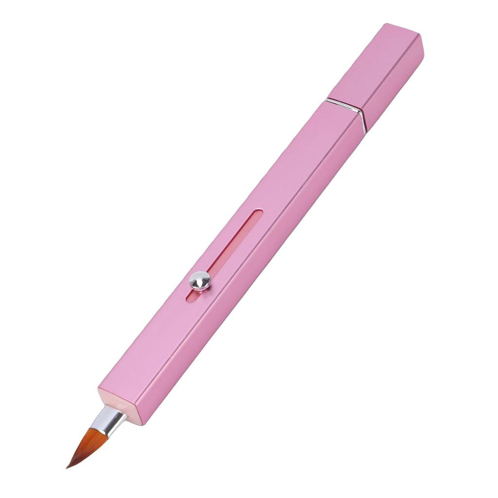 Retractable Lipstick Brush Dual Head Makeup Brush with Cover for Lip Liner Concealer Pink
