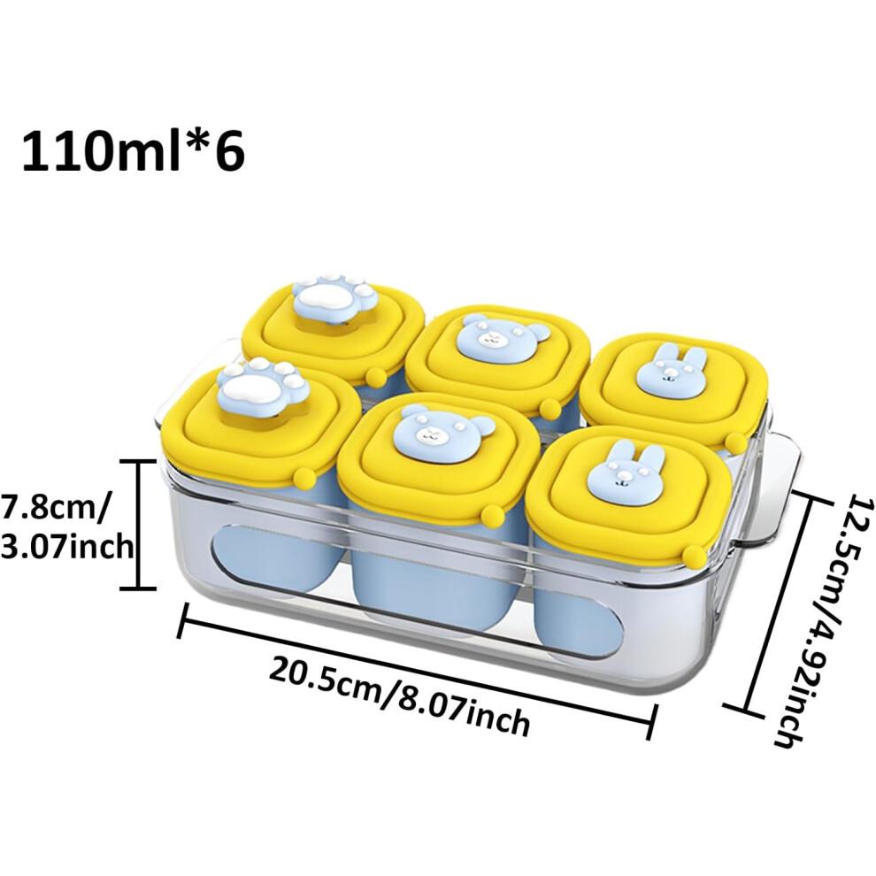 Baby Food Freezer Trays | Silicone Ice Cream Mold with 6 Cavities for Baby Puree Storage and Reusable Baby Food Containers