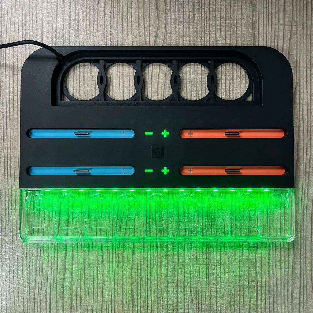 XBERSTAR Controller Charging Dock for Nintendo Switch 2, Joy-Con Charging Stand Station with Retractable Cassette and Colorful Lights