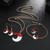 Christmas Cute Santa Necklace, Ring, Earrings & Bracelet Set - European & American Style