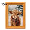 Christmas Gift for Family Halloween Refrigerator Magnets, Cute Cat Ghost Bathing Picture Frame Retro Funny Home Decorations Highland Cow Magnetic