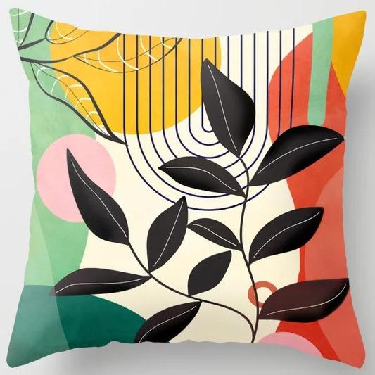 Student Lunch Break Pillow Bedroom Bedside Back Pillow Plant Flower Print Pillow Case Sofa Cushion