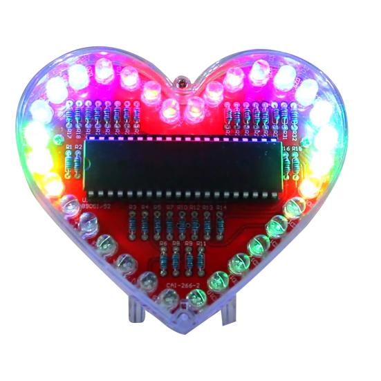 Yeni Başlayan Öğrenciler İçin Kalp Şeklinde LED Lehimleme Projesi RGB LED Kendin Yap Elektronik Kit Sevgiliniz İçin Sevgililer Günü Hediyesi