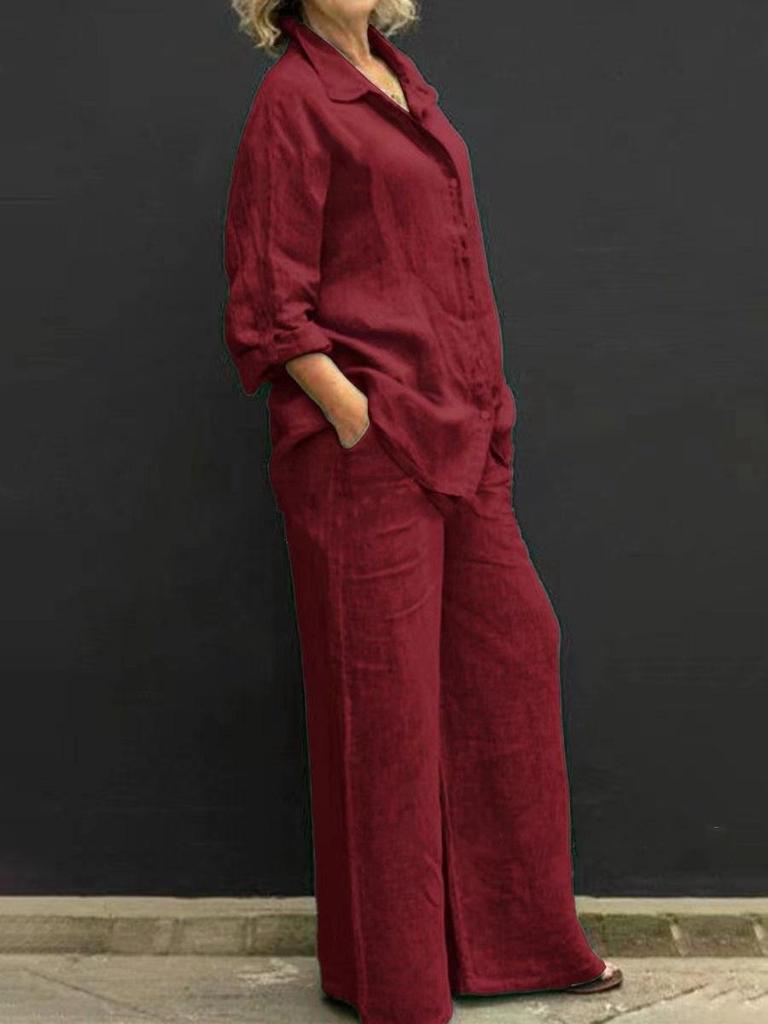 Modern Women's Solid Color Cardigan and Shirt Set - European and American Style