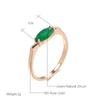 Kienl New Simple  Rose Gold Ring For Women Luxury Green Natural Zircon Bride Ring Vintage Wedding Jewelry Fashion