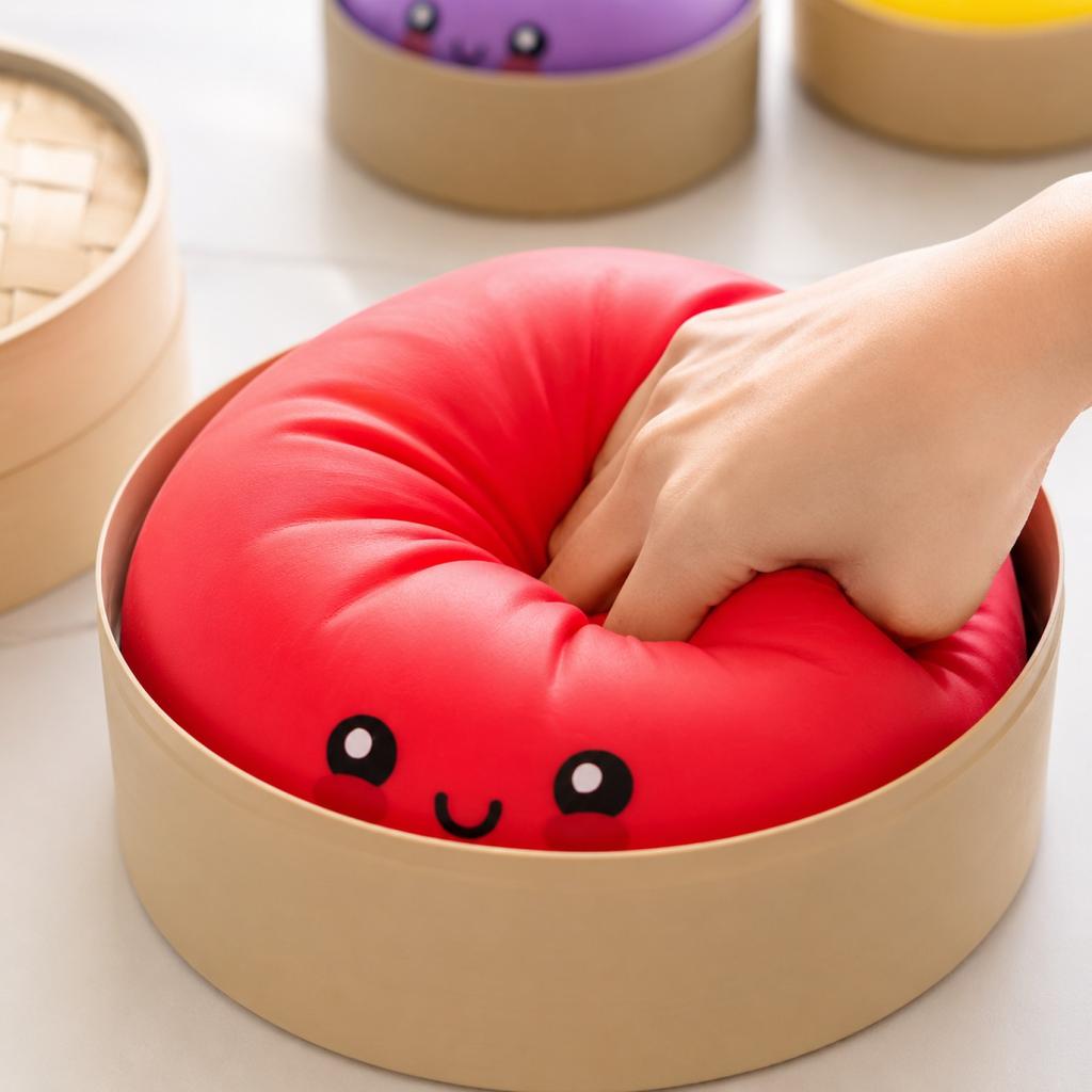 Giant 25cm Soft Squishy Bun Stress Relief Toy Slow Rising Squeeze Sensory Toy for Adults Kids Desk Decoration