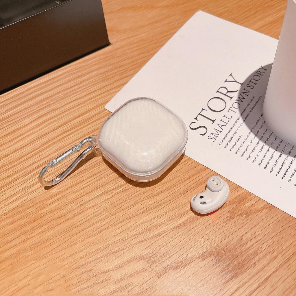 Transparent Earphone Case For Samsung Galaxy Buds 2 Pro Live Casing For Galaxy Buds2 Pro Cover Clear Soft TPU Fundas Full Protection with Metal Hook