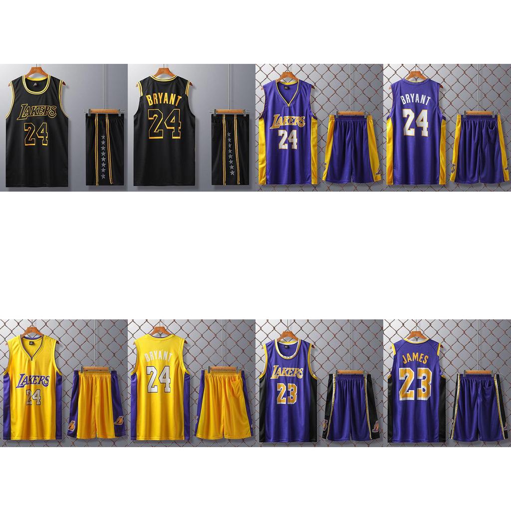 Set Maglia Viola 24 Lakers Lebron James Adulti Bambini Traspirante Uniforme da Basket Ricreazione Fitness Abbigliamento Sportivo