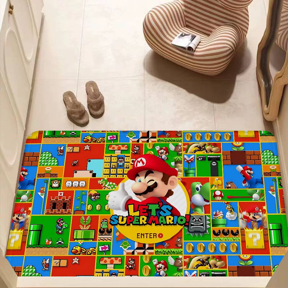 S-Super Cute Style M-Mario Kitchen Mat Cheaper Anti-slip Modern Living Room Balcony Printed Modern Home Decor