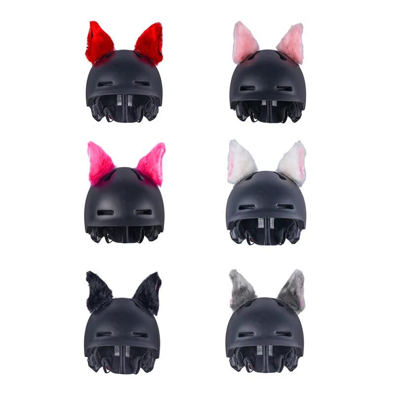 1 Pair Cute Plush Cat Ears Motorcycle Helmet Decoration Helmet Ornaments Headwear Stickers Moto Styling Decoration Accessories