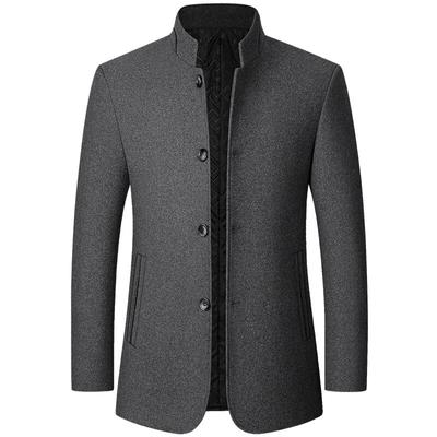 Wolle Mischung Mantel Männer Winter Mode Wilden Mantel Männlichen Verdicken Warm Halten Jacken Graben Oberbekleidung Wolle Mantel Stehkragen