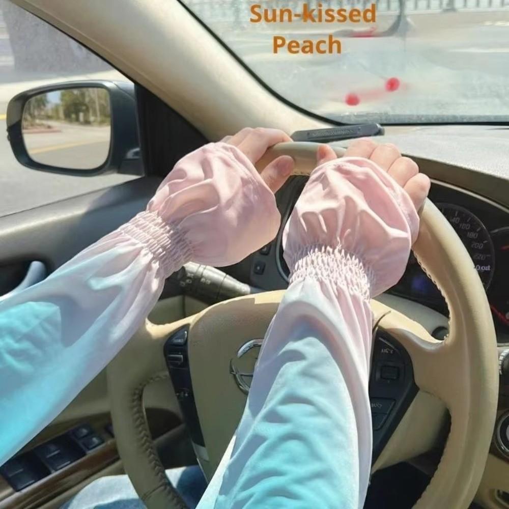 Breathable Ice Silk Arm Sleeves Loose Fit Fingerless Arm Sleeves  for Summer Season