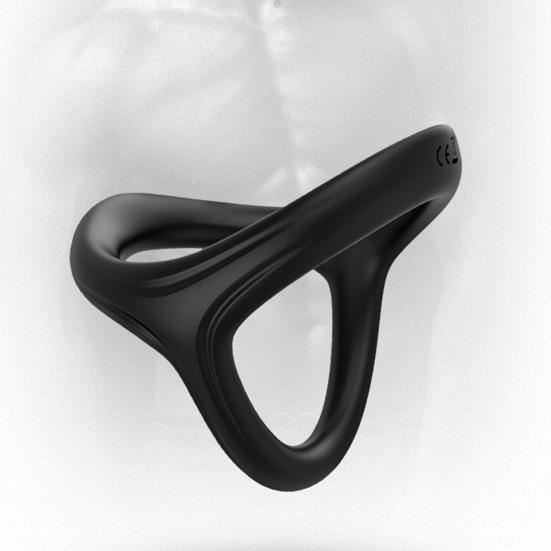 Penis Ring Firm-wrapped Stretchable Black Effective Dildo Foreskin Delay Ring for Bedroom