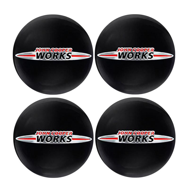 

4Pcs 3D Car Wheel Hub Center Metal Decals Sticker For MINI WORKS One Cooper JCW R60 R59 R58 R57 R56 R55 R53 R52 F55 F56 F54 F57