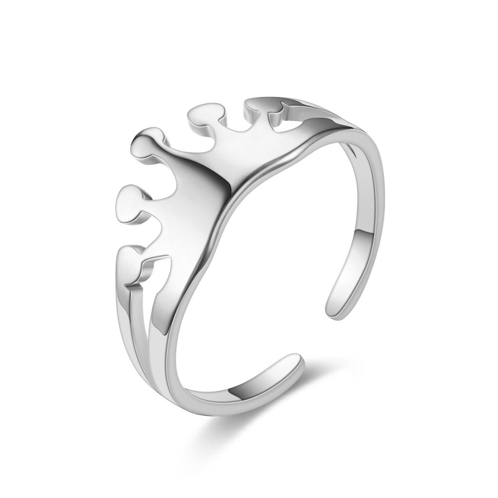 Fashion Geometric Open Stainless Steel Ring Women's Temperament Couple Ring Hand Jewelry