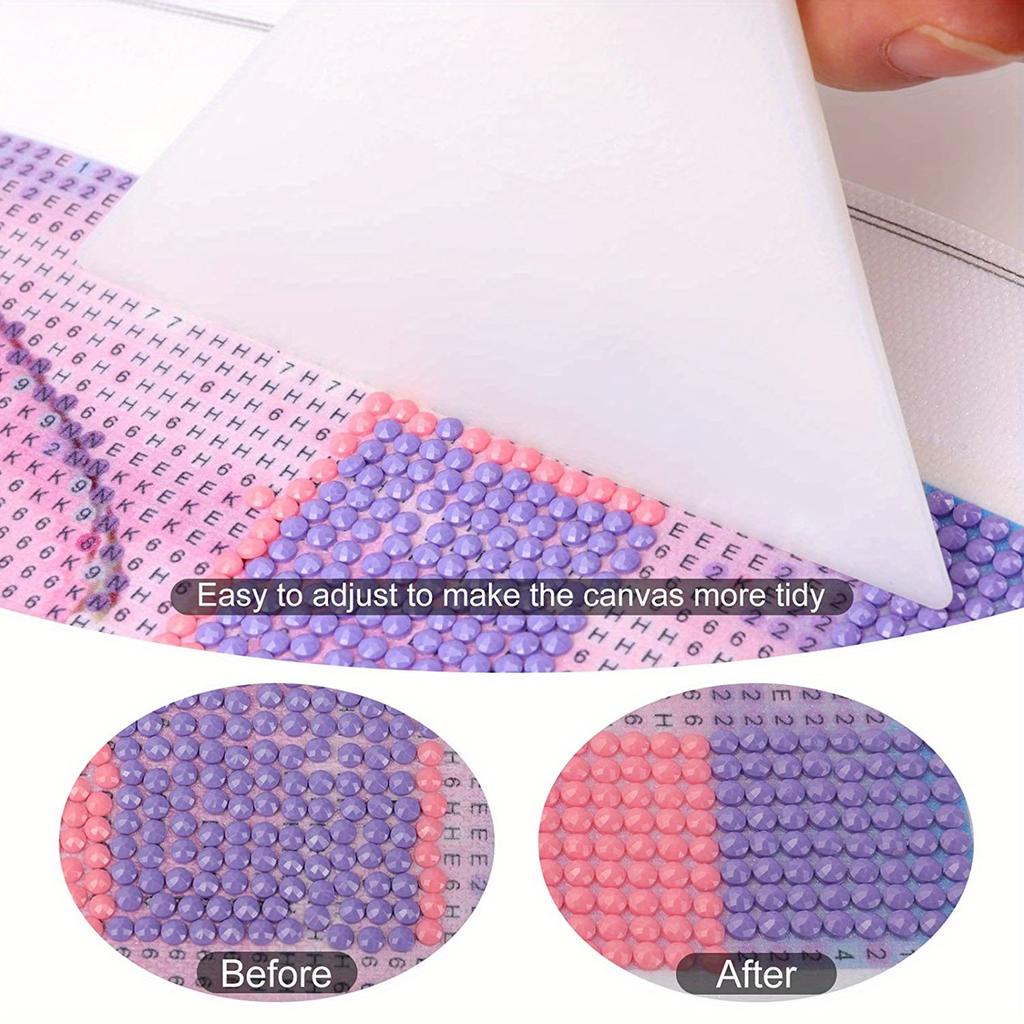 Diamond Painting Alignment Tool White Triangular Shape, Precision for Floral and Geometric Patterns, Ideal for Crafting And Art Projects