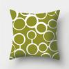 Green Geometric Pattern Throw Pillowcase Home Decor Square Wave Print Pillowcase Sofa Bed Decorative Pillowcase
