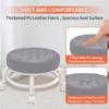 PU Leather Rotating Rolling Stool Waterproof Rolling Pulley Chair Round Stool With Wheels  SPA