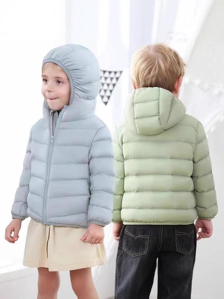 2025 Kids' Lightweight Hooded Down Jacket - White Duck Down for Boys & Girls