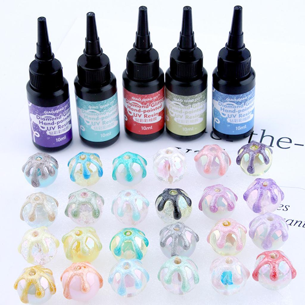 UV Epoxy Resin Paint Color Glue DIY Hand-Painted Beads Pigment Quick Drying Jewelry Making Gel Resin Dye Easy To Use
