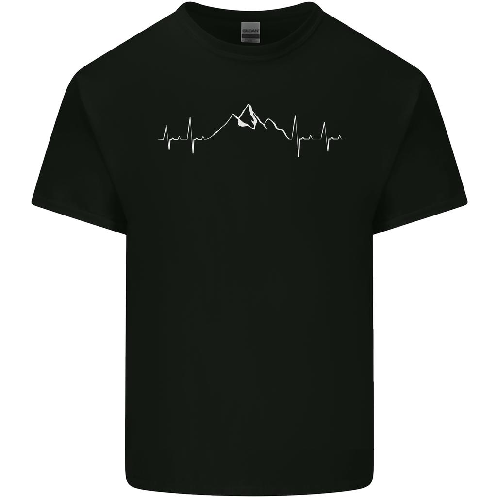 Mountain ECG Trekking Hiking Climbing Pulse Unisexs Light Cotton TShirt