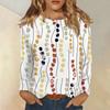 Topper med lange ermer for kvinner T-skjorte Casual trykktopper T-skjorte Rund hals Pullover Bluse