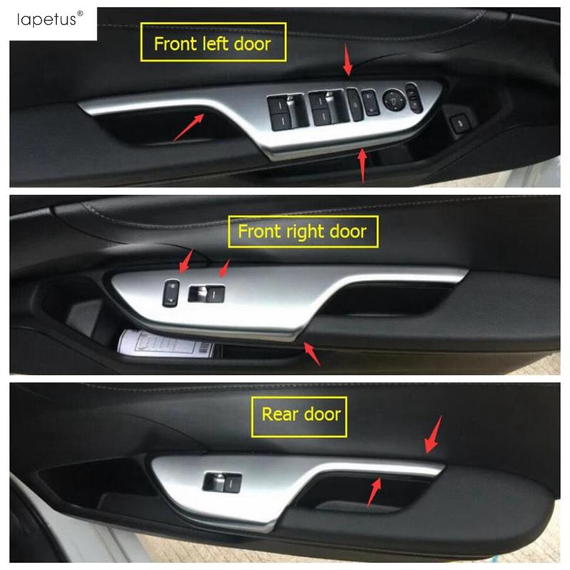 Inner Door Armrest Window Lift Button Control Panel Decoration Cover Trim ABS Interior Accessories For Honda Civic 2016 -