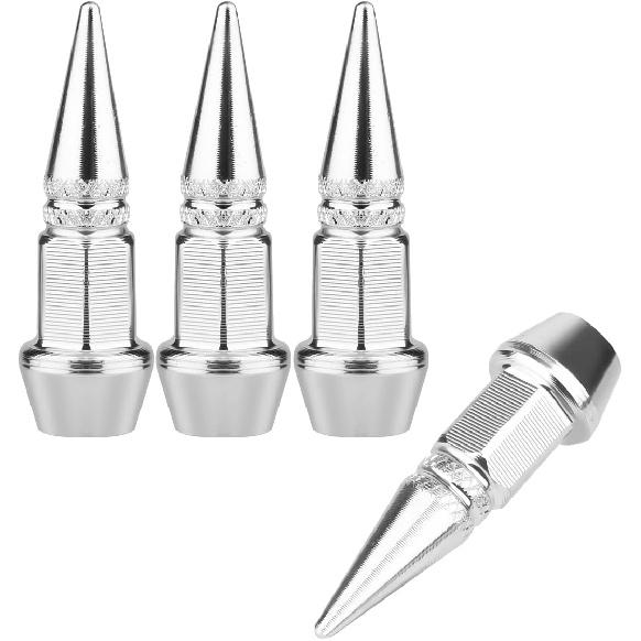 

AIEX 4 Packs Spiked Aluminum Valve Stem Caps, Heavy Duty Tire Caps Dust-Proof Air-Proof Valve Stem Covers for Cars SUVs Trucks Motorcycles Bicycles