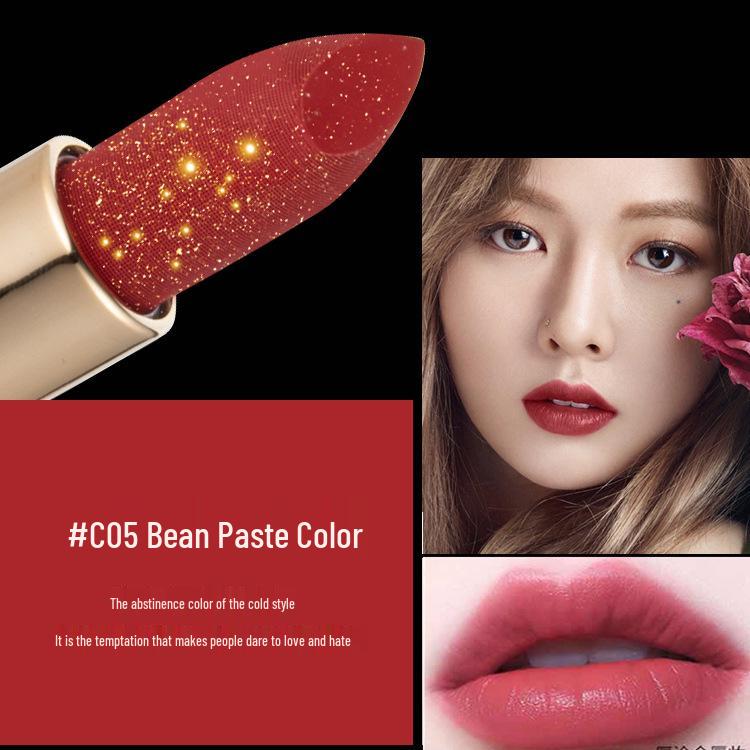 

Gefelia Gold Velvet Matte Glitter Lipstick - Стійка, Зволожуюча Формула