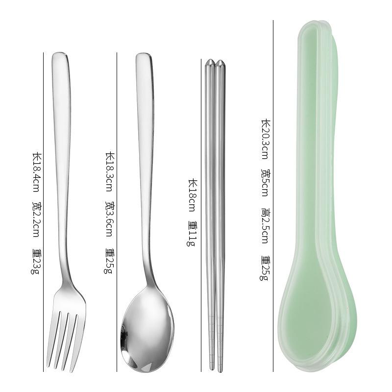 410 Stainless Steel Cutlery Set with Storage Case Korean Style Portable Tableware Set Home School Kitchen Dinnerware Services