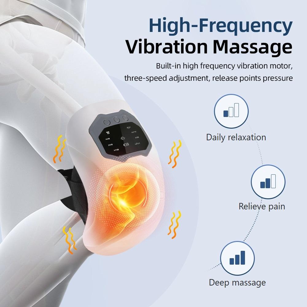 Wireless Electric Heating Knee Massage Pad Red Light Therapy Airbag Wrap Knee Massager Hot Compress High Vibration Massager