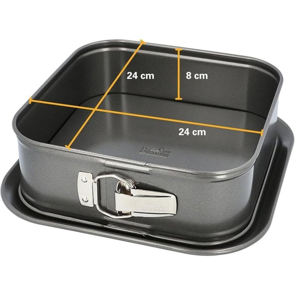 Moule carré a fond amovible - BIRKMANN - EASY BAKING - Acier carbone - Anti adhésif - 24 x 24 x 8 cm