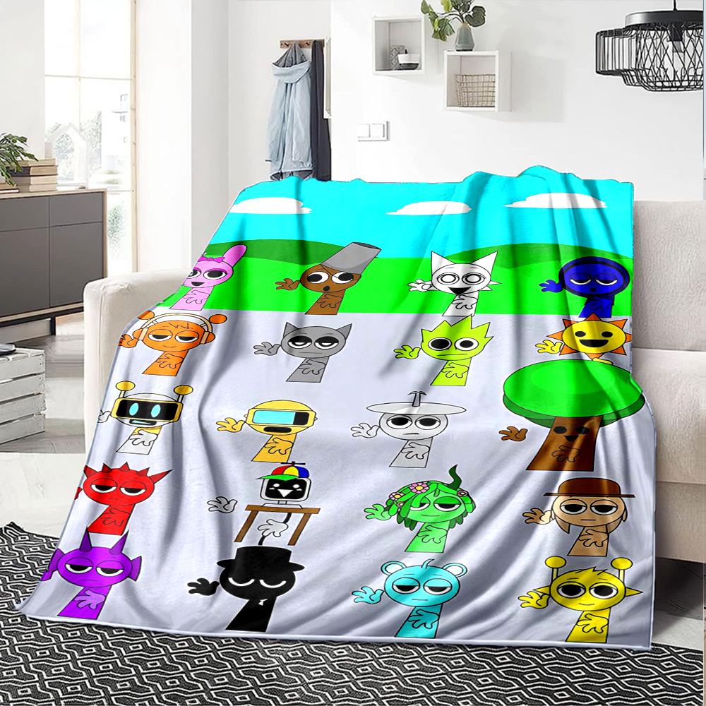 1pc SPRUNKI9 Blanket, Gift, for Men and Women, Soft Blanket, Good for Sofa Bed Couch Travel, Lightweight Flannel Blanket