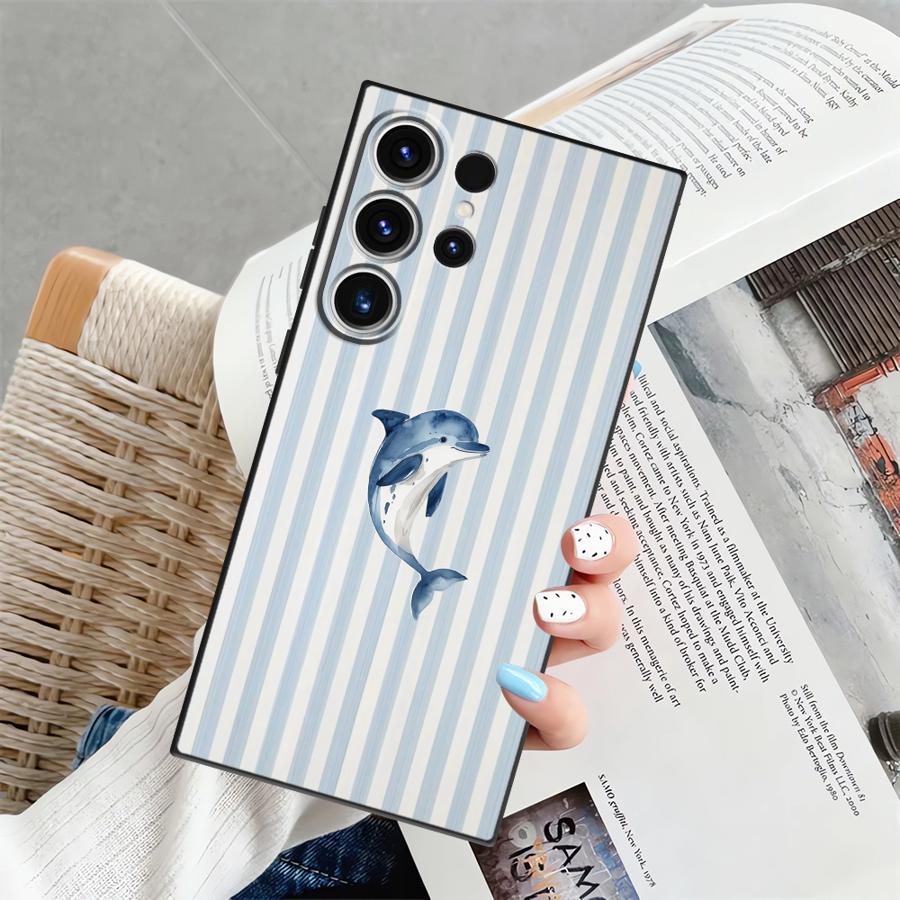 Marine Animals Soft Back Phone Cover Case for Samsung Galaxy S9 S20 S25 Ultra S25+ S24 Plus S23 FE S21 S24+ S22