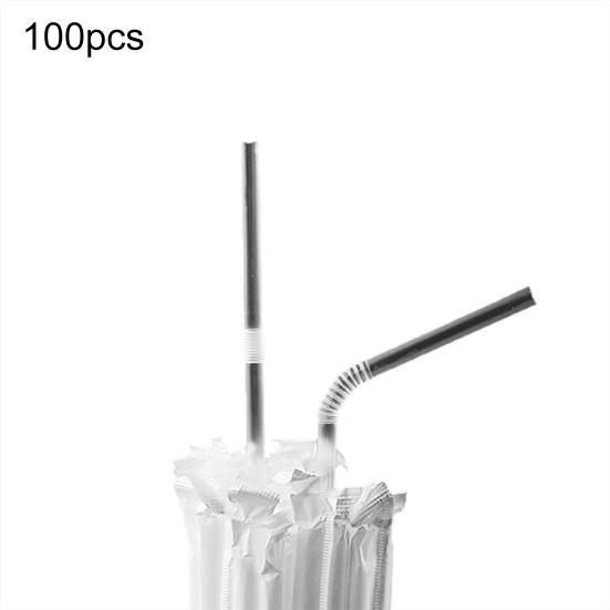 100Pcs/Bag Drinking Straws Eco-friendly Multicolor Portable Flexible Disposable Plastic Drinking Straws Home
