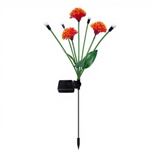 Solar Ground Stake Light Flower Lamp Waterproof Outdoor Flickering Firefly Automatic Charging Garden 1pc красный