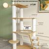 Solid Oak Cat Tree with Wall-Mounted Space Capsule Bed