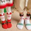 Korallfleece Cartoon Strumpfwaren Elch Mittelhohe Socken Bequeme Weihnachtssocken Weihnachtsgeschenk