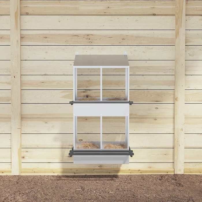 VidaXL Nichoir de poules avec 4 compartiments Métal argenté galvanisé, nichoir à poules pondeuses, boîte à œufs pour poules, 864354