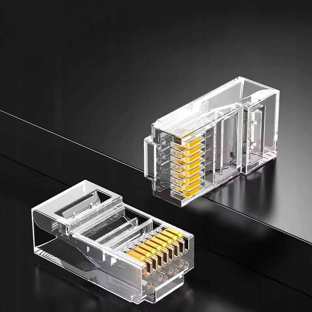 Rosfix Wtyki RJ45 5e PureCopper – Wtyki Sieciowe UTP | 100 Szt. | Kategoria 5e | 8P8C | Czysta Miedź | Do LAN i Patch Paneli