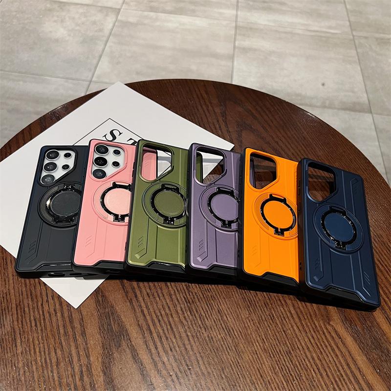 Stand Holder Magnetic Case For Samsung S26 S25 Edge S24 S23 FE Plus S22 S21 Ultra A14 A15 A36 A56 A16 A26 A06 A07 5G Hard Cover