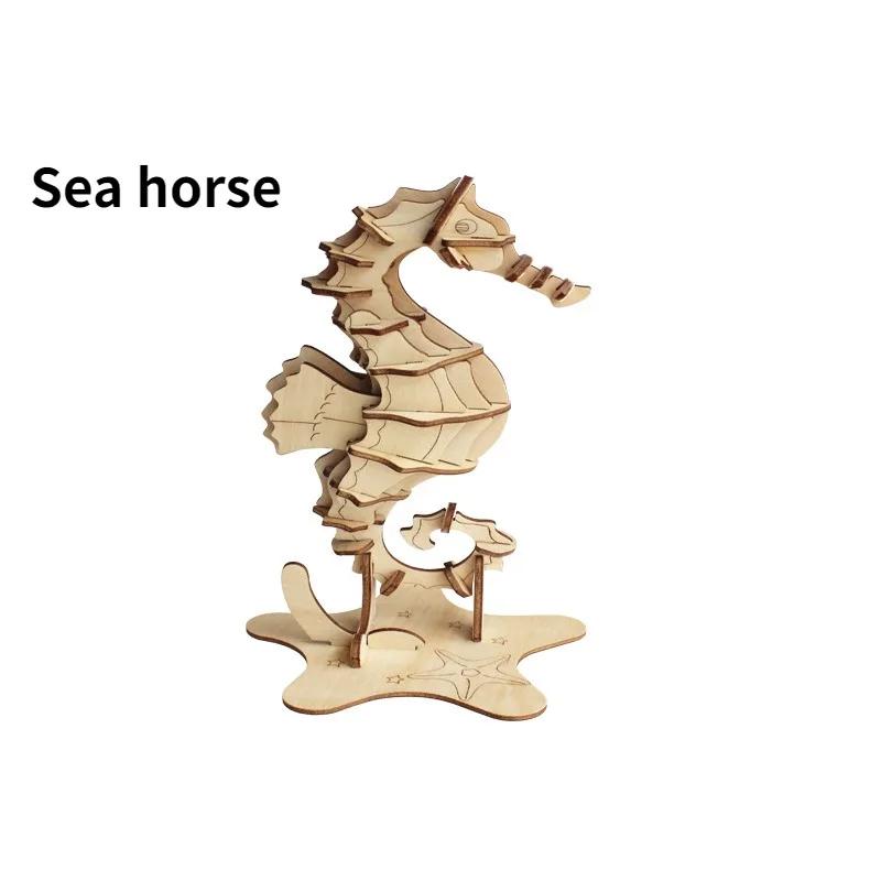 Puzzles For Kids Educational Toys Marine Life Series 3D Wooden Puzzle Educational Toys Wooden Gift For Children Creatif