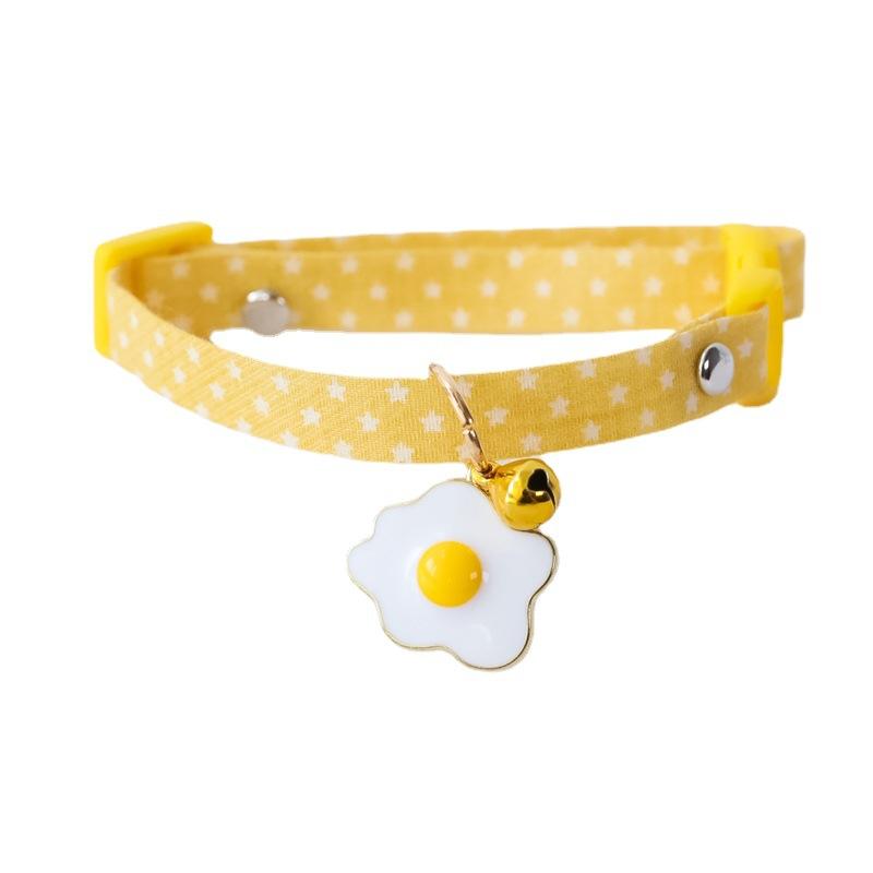 JUSTINLAU Süße Haustierhalsbänder Verstellbare Katzen/Hunde Glocke Sicherheitsverschluss Polyester Haustierhalsband mit Dekoration Zuhause Haustierzubehör