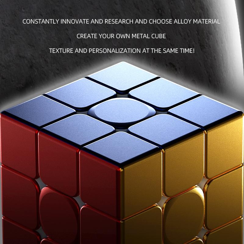 Sengso Metal Speed Cube 3X3X3 Alloy Phantom Colour Stickerless Magnetic Magic Cube Professional Competition Kid Educational Toys