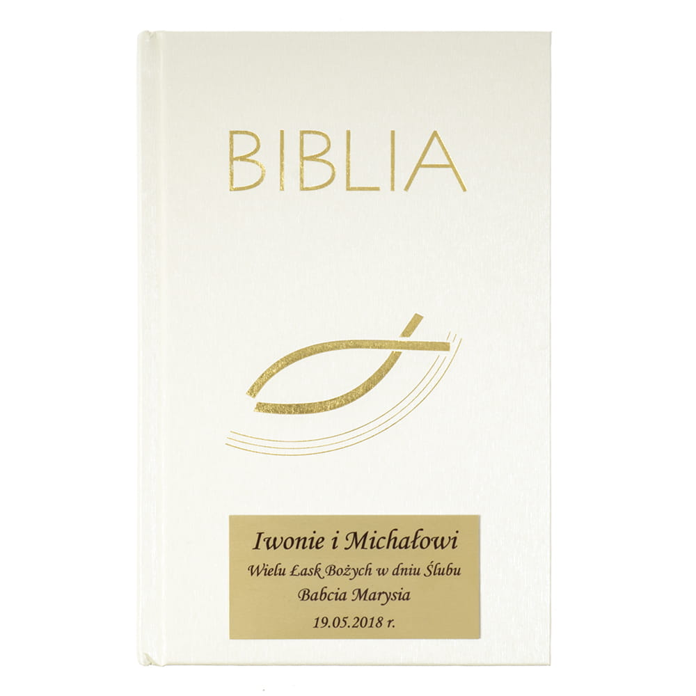 Biblia starego i nowego testamentu, kremowa z paginatorem